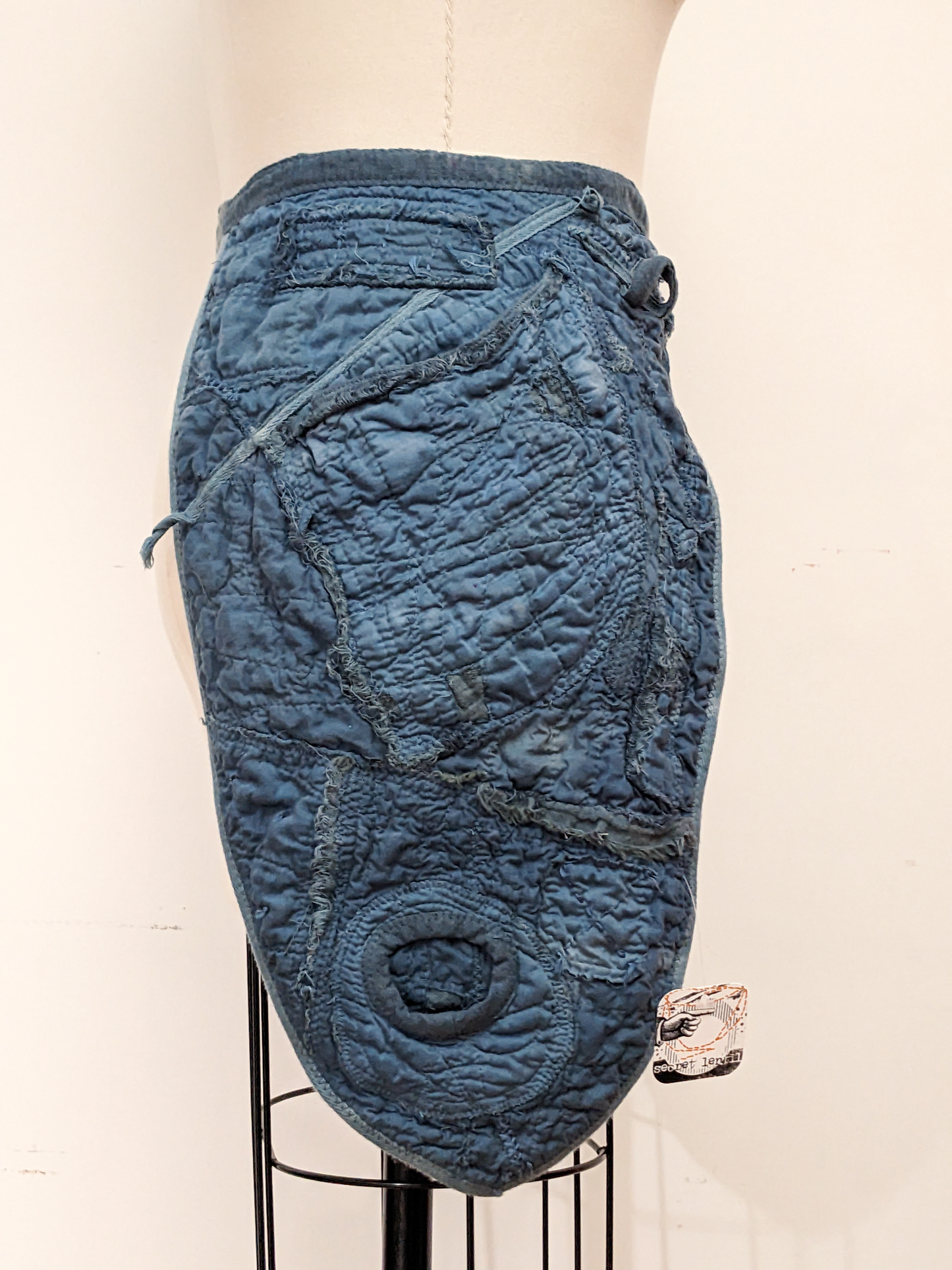 secret lentil artifacted apron (TRIFECTA): antique blue edition