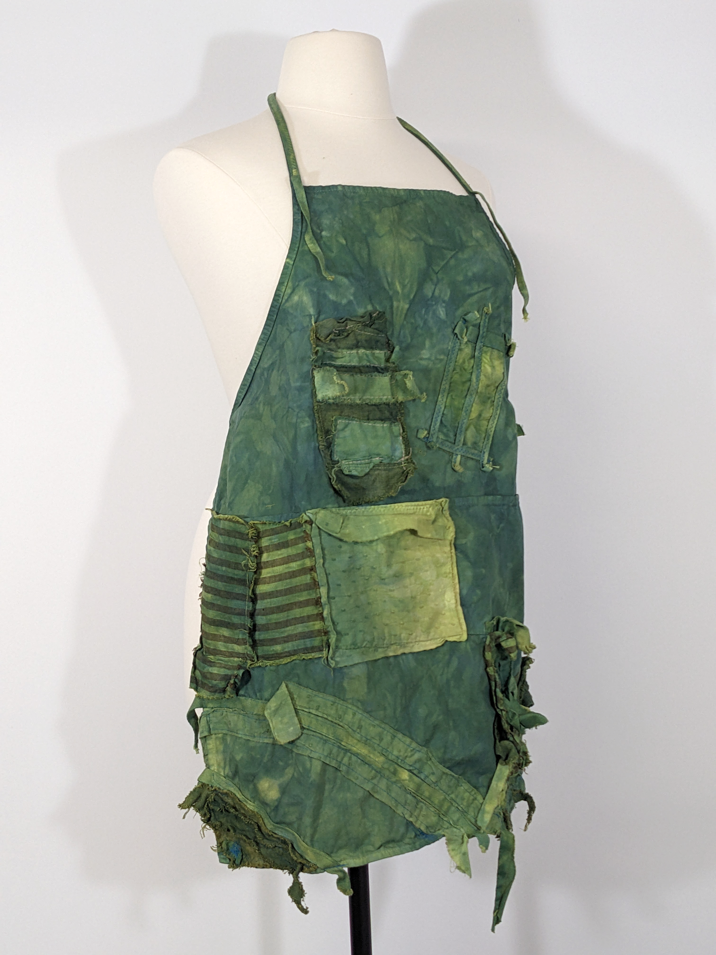 (dinosaur kale) artist apron, double-dyed, 7 pockets!