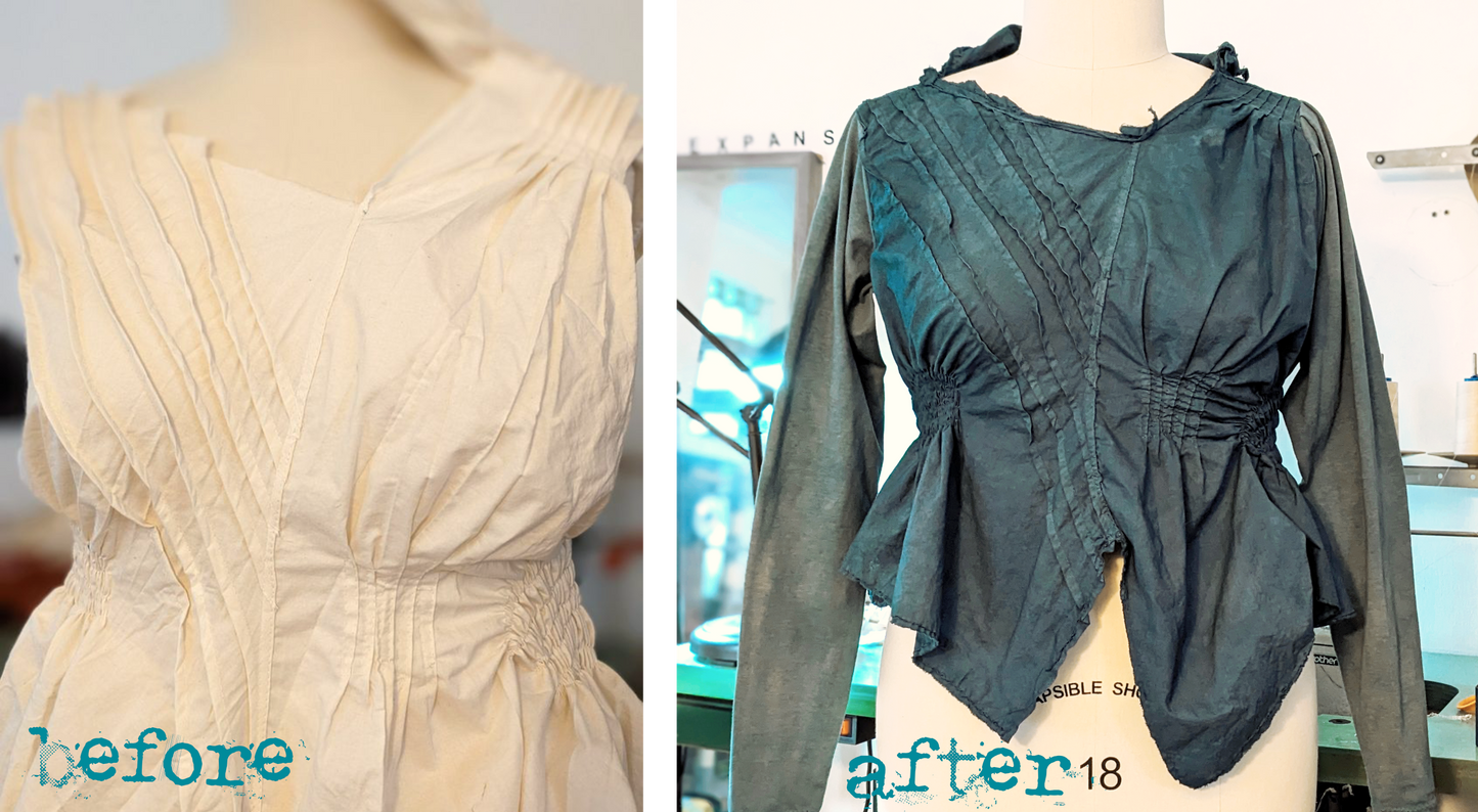 secret lentil before and after work in progress sewing intuitively