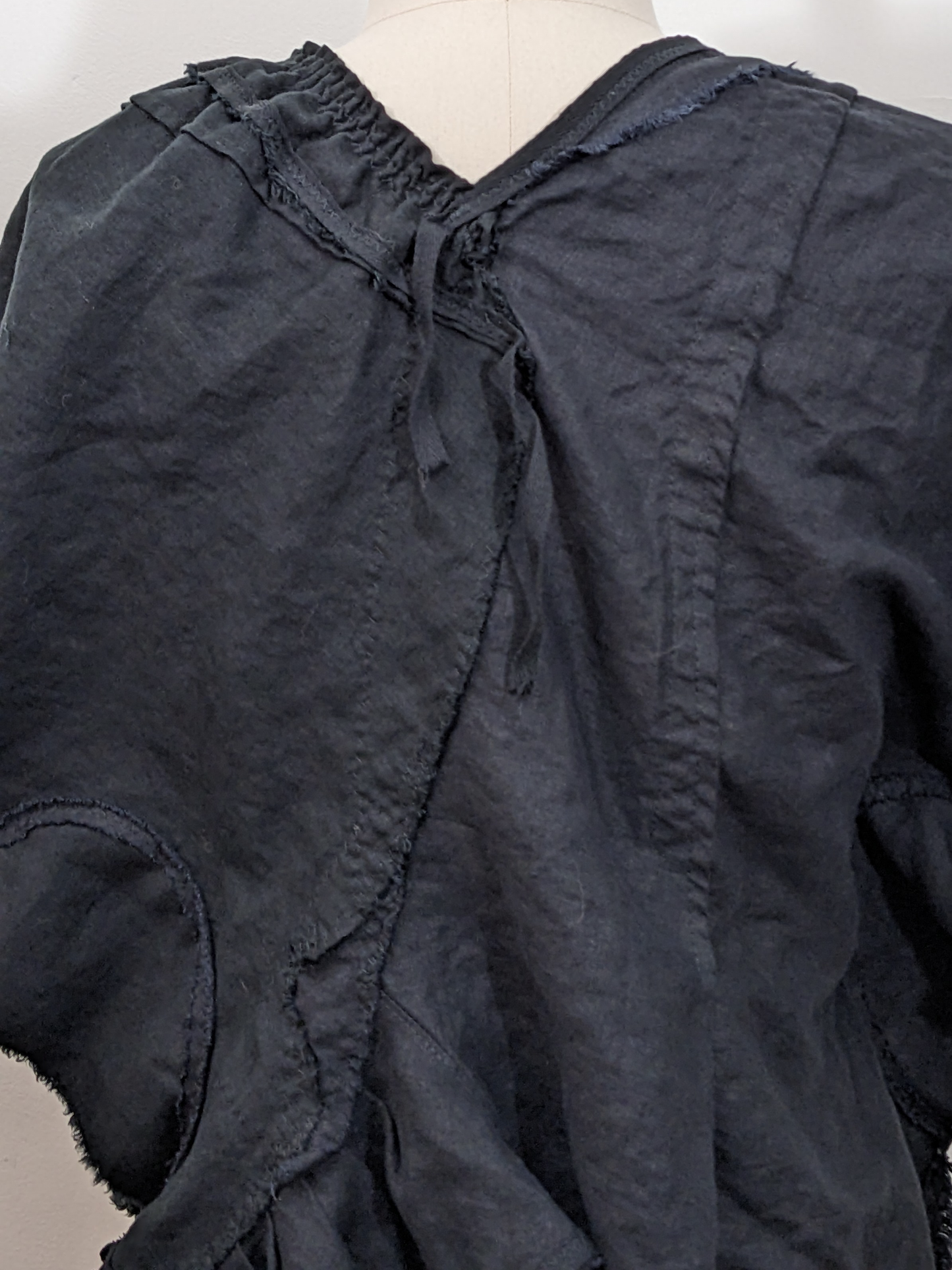 Darkmoth: black linen jacket - secret lentil