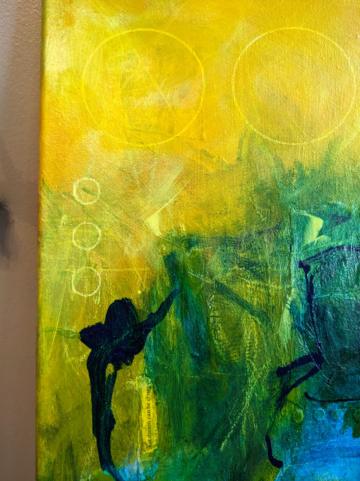 don't follow through, original mixed media/acrylic painting by helen carter