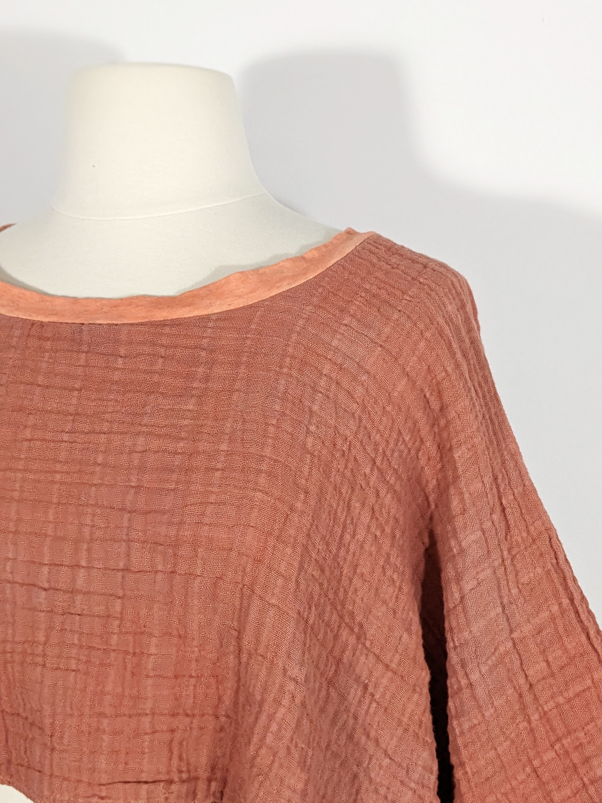 Secret Lentil Salmon Supercomfort Shrug in double-gauze