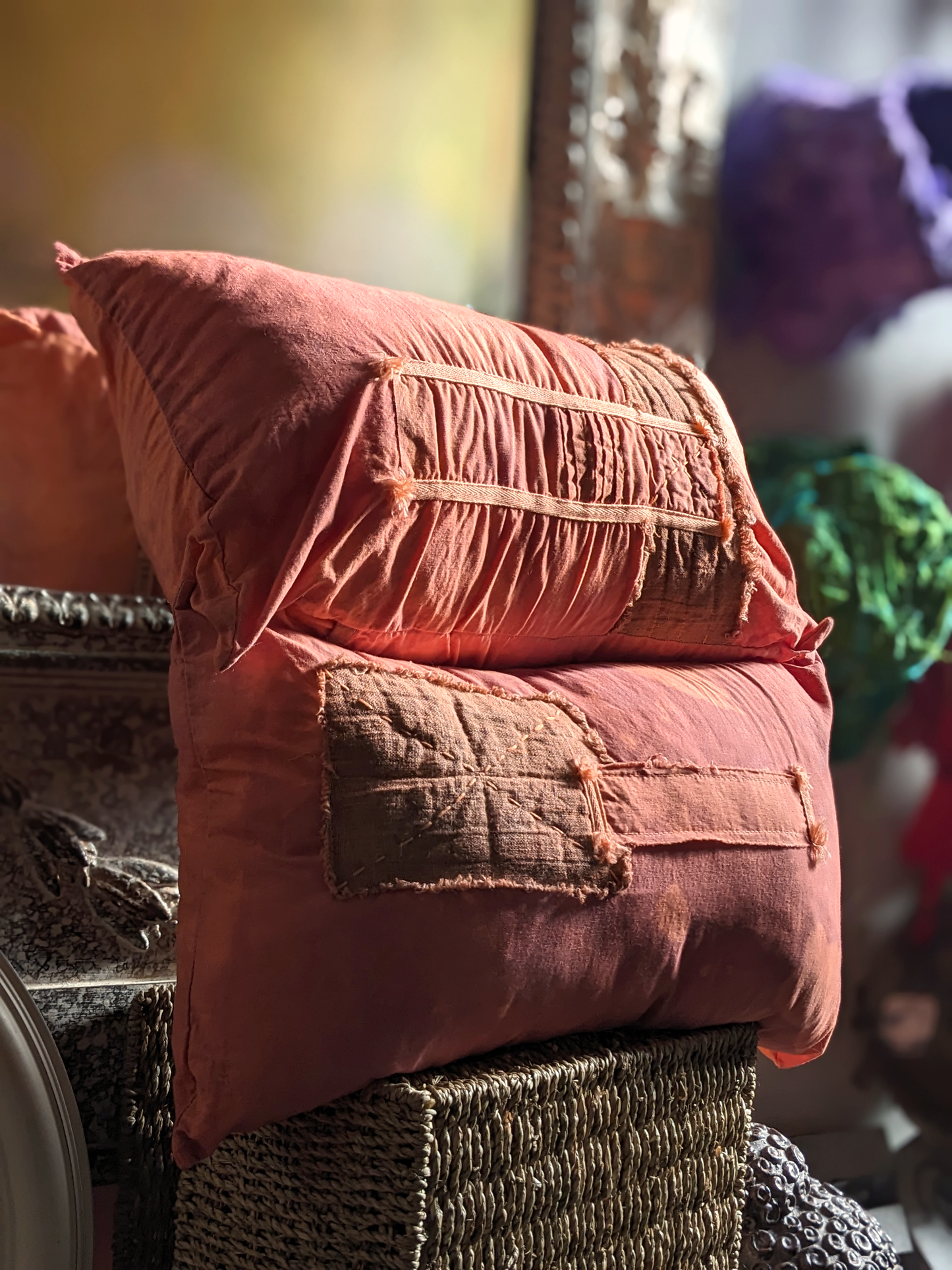 Deluxe Throw Pillows Wabi-Sabi Hand Made Dyed Stitched at Secret Lentil