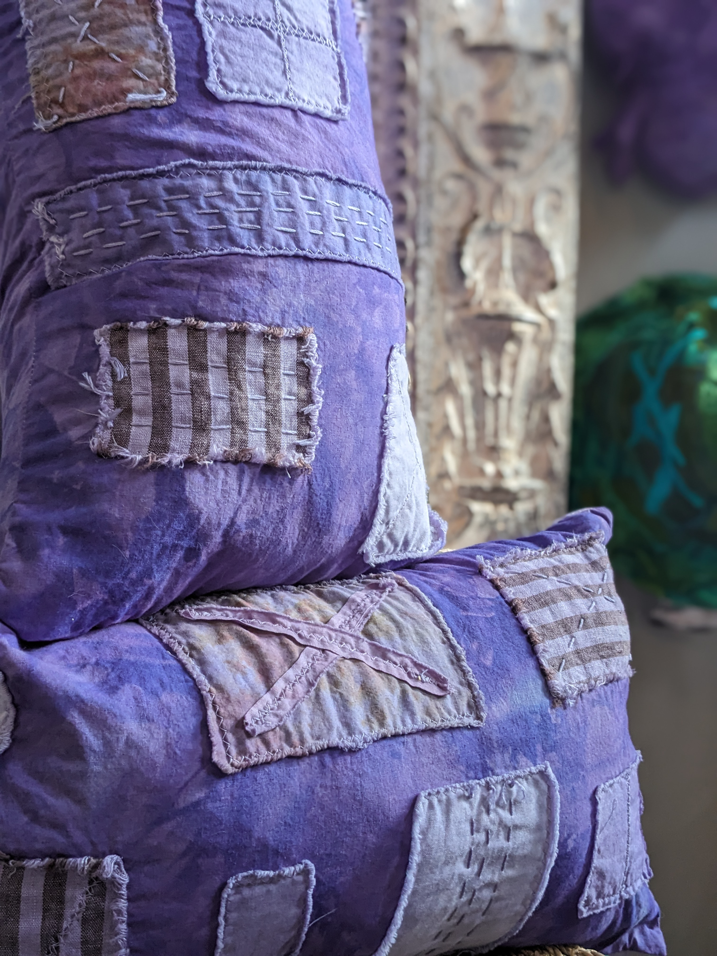 Deluxe Throw Pillows Wabi-Sabi Hand Made Dyed Stitched at Secret Lentil