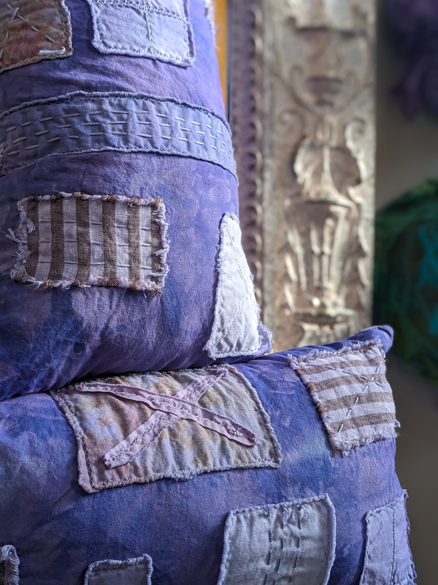 Deluxe Throw Pillows Wabi-Sabi Hand Made Dyed Stitched at Secret Lentil