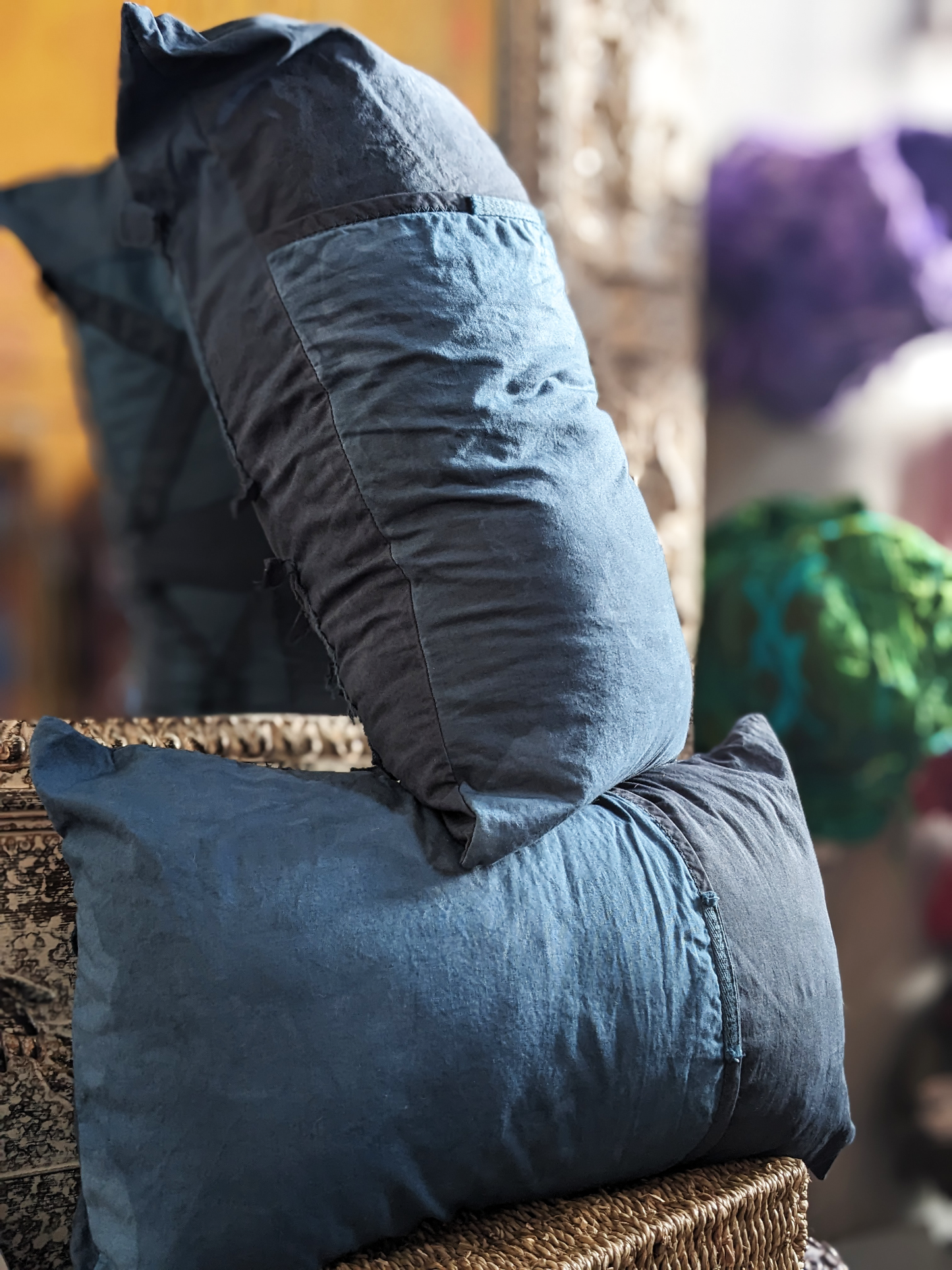 Deluxe Throw Pillows Wabi-Sabi Hand Made Dyed Stitched at Secret Lentil