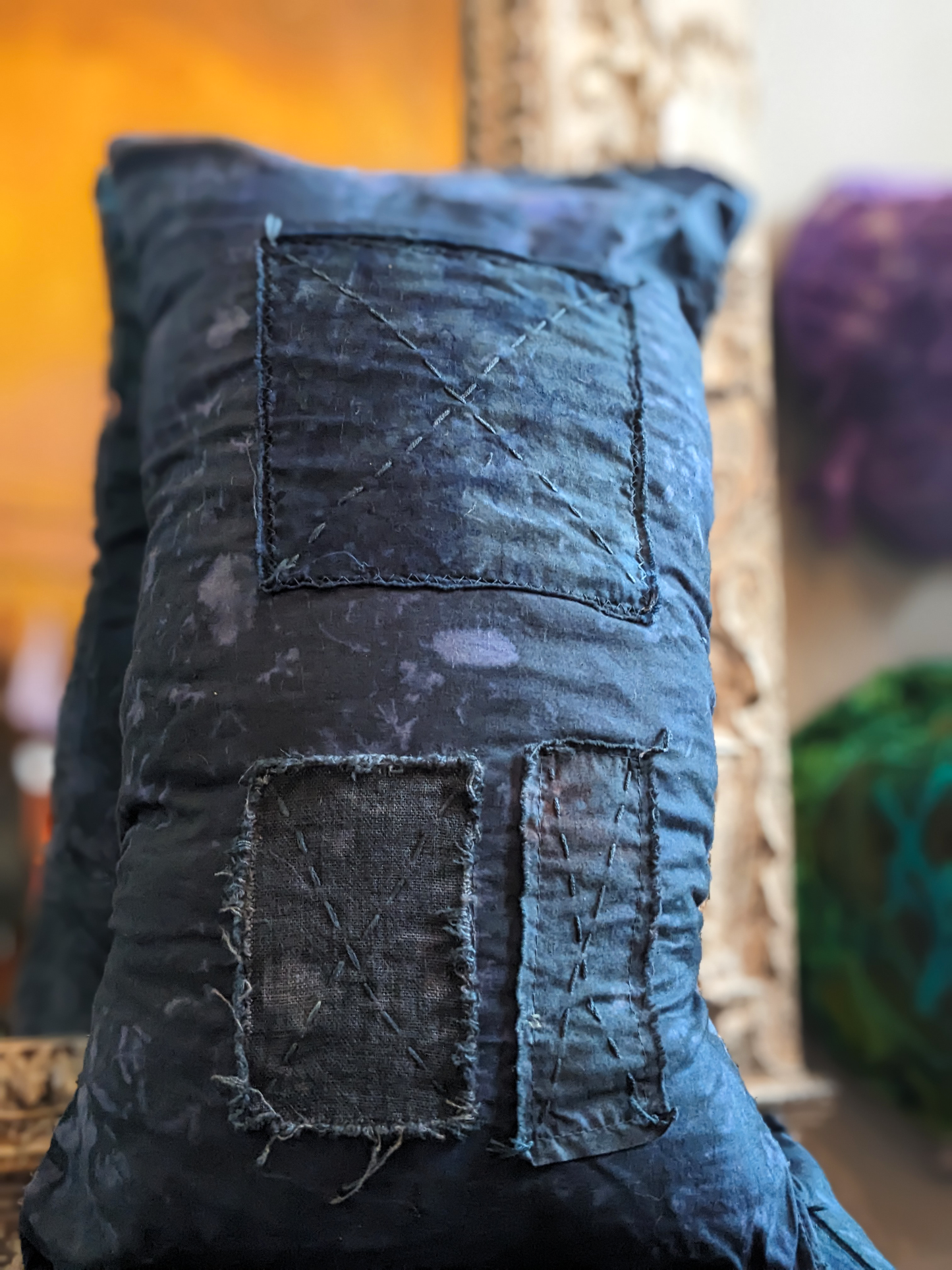 Deluxe Throw Pillows Wabi-Sabi Hand Made Dyed Stitched at Secret Lentil