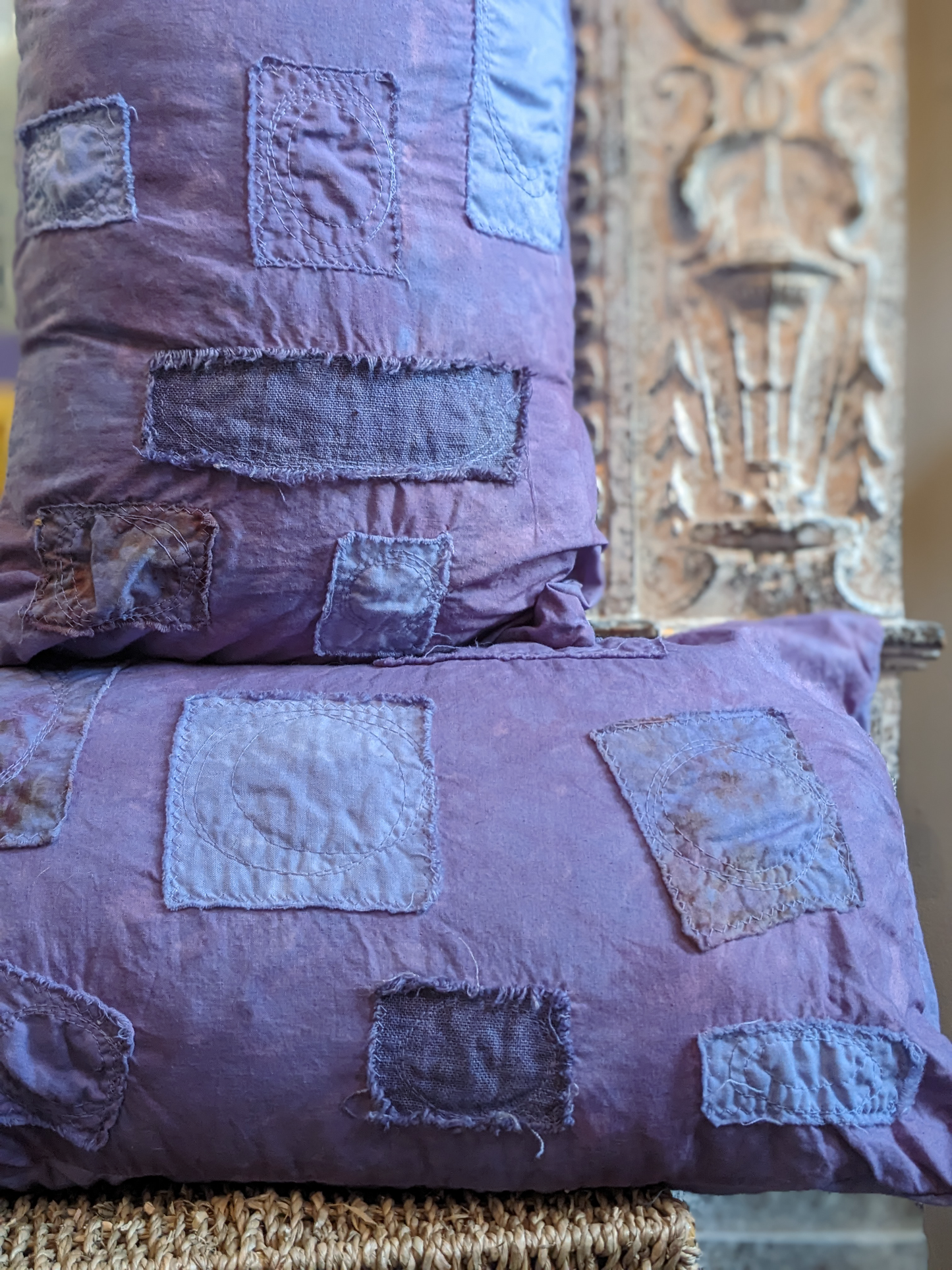 Deluxe Throw Pillows Wabi-Sabi Hand Made Dyed Stitched at Secret Lentil