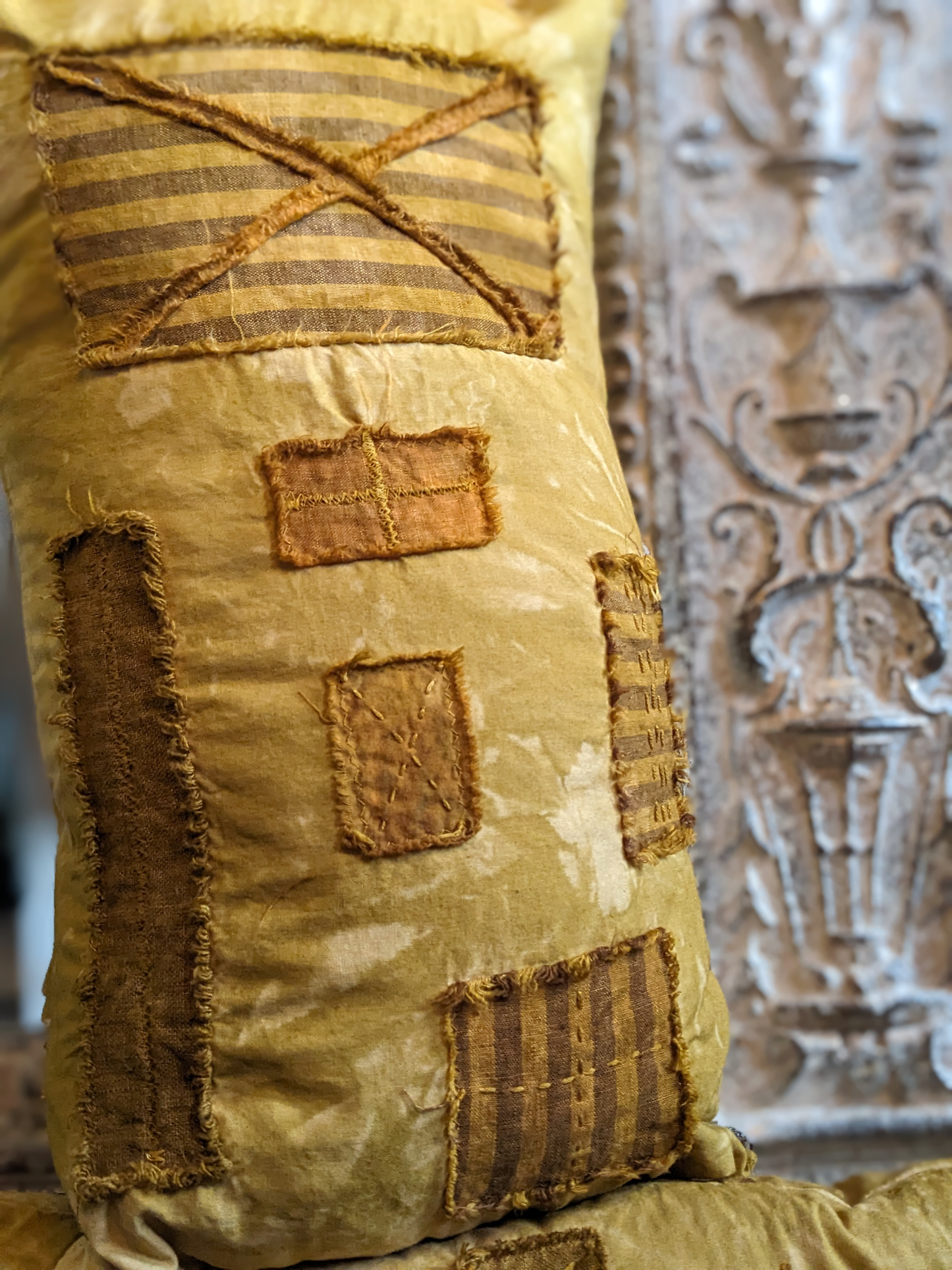 Deluxe Throw Pillows Wabi-Sabi Hand Made Dyed Stitched at Secret Lentil