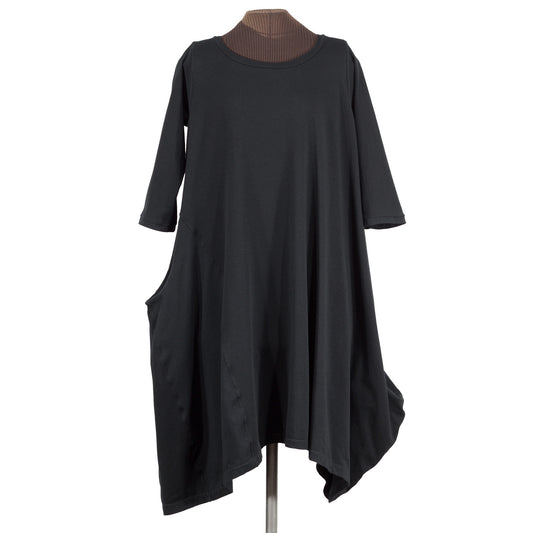 black plus size asymmetric lagenlook dress from secret lentil