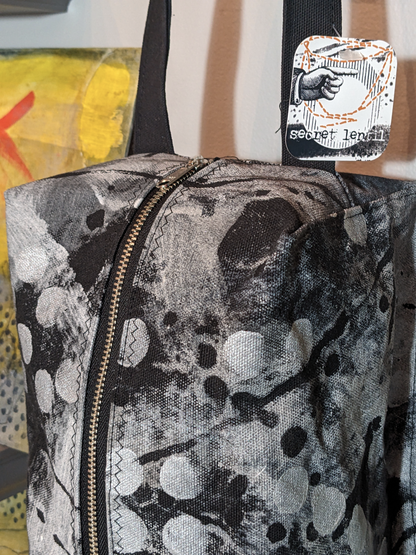 secret lentil dopp kit hand painted black canvas
