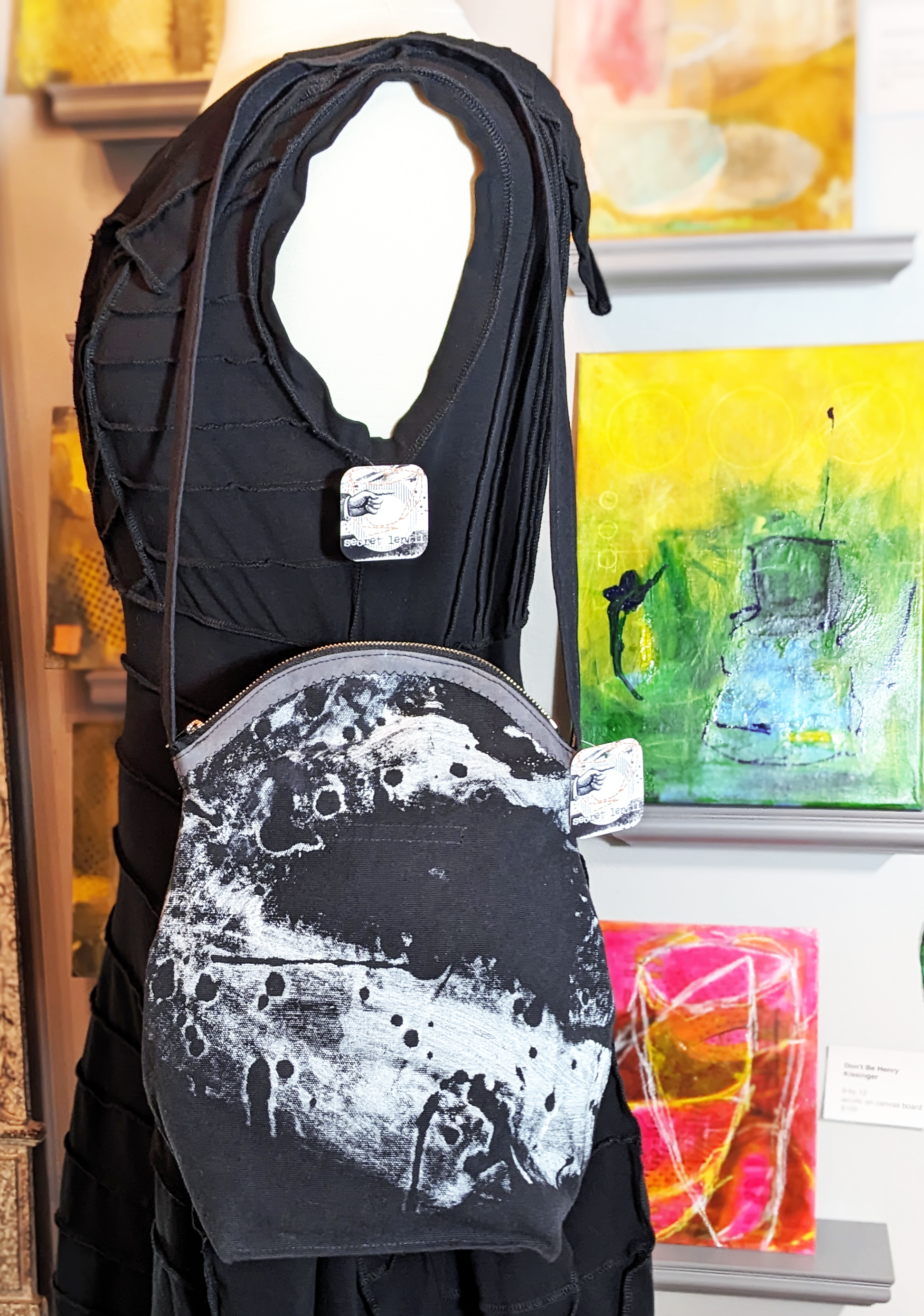 Scarabesque — secret lentil hand-painted canvas shoulder bag