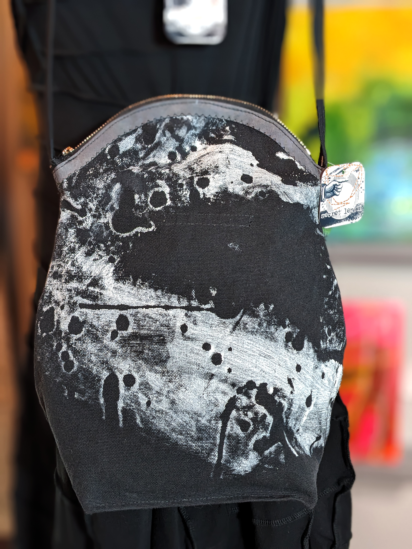 Scarabesque — hand-painted canvas bag