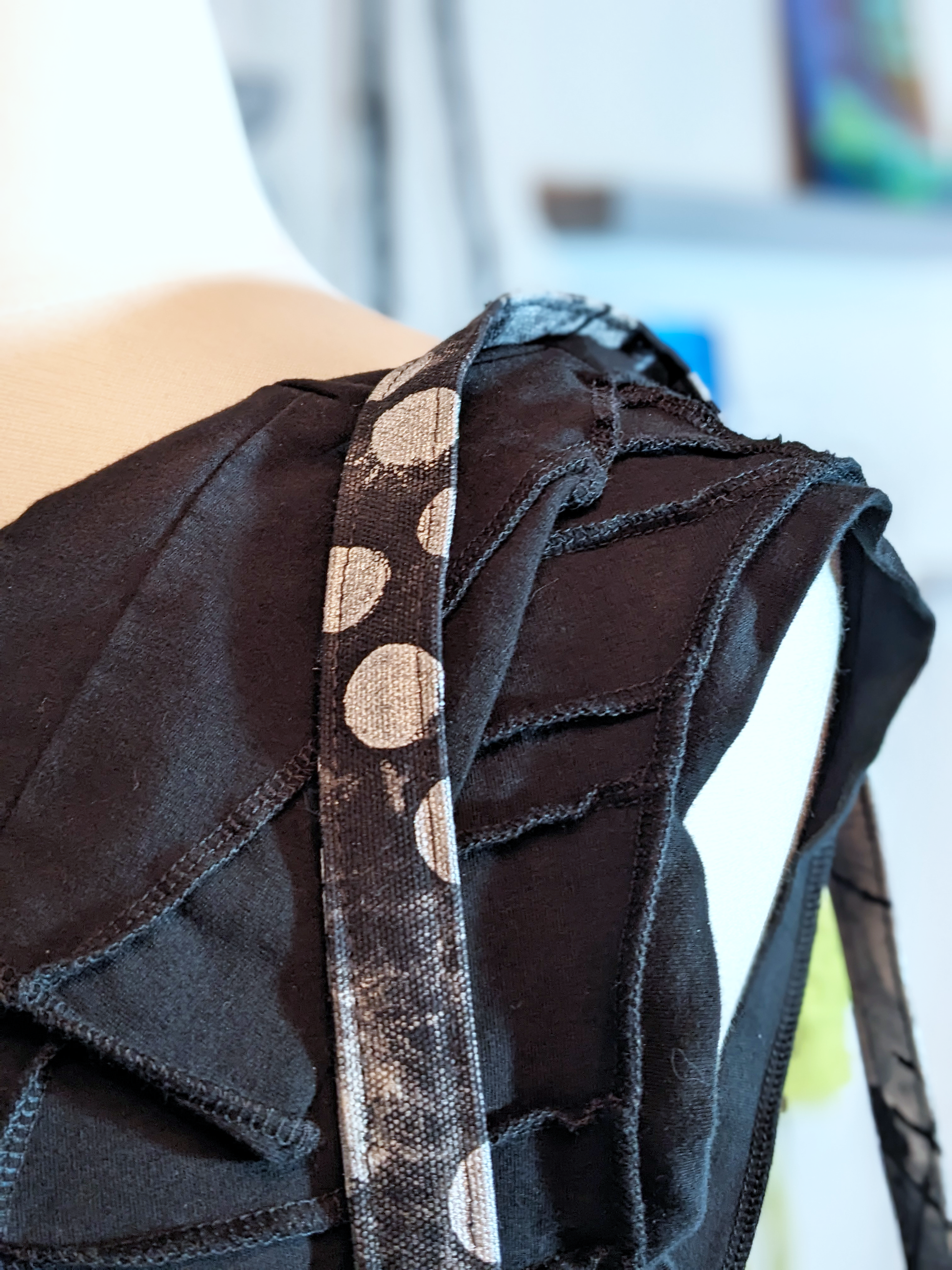 Scarabesque — secret lentil hand-painted canvas shoulder bag