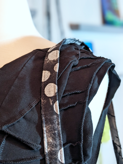 Scarabesque — secret lentil hand-painted canvas shoulder bag