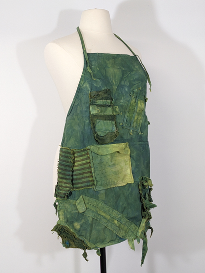 (dinosaur kale) artist apron, double-dyed, 7 pockets!