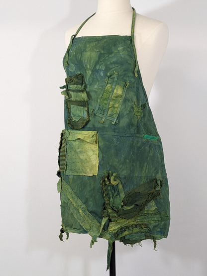 (dinosaur kale) artist apron, double-dyed, 7 pockets!