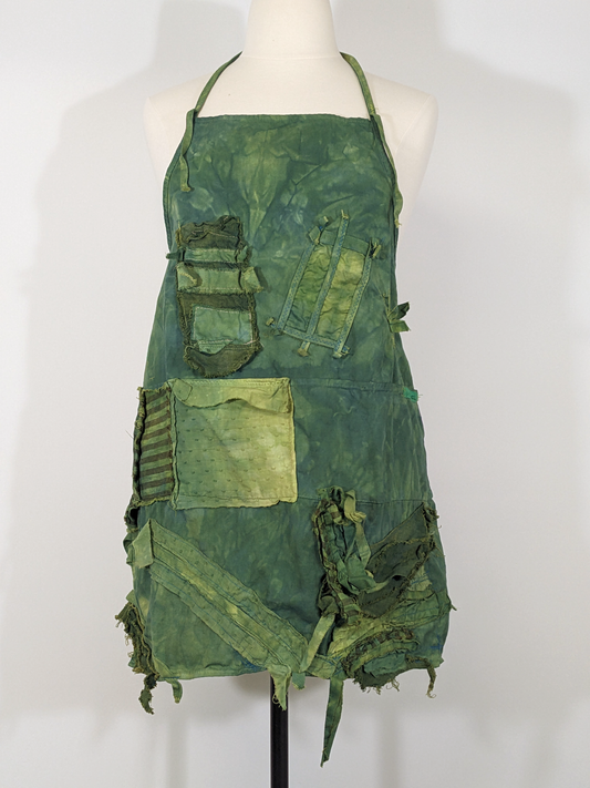 (dinosaur kale) artist apron, double-dyed, 7 pockets!