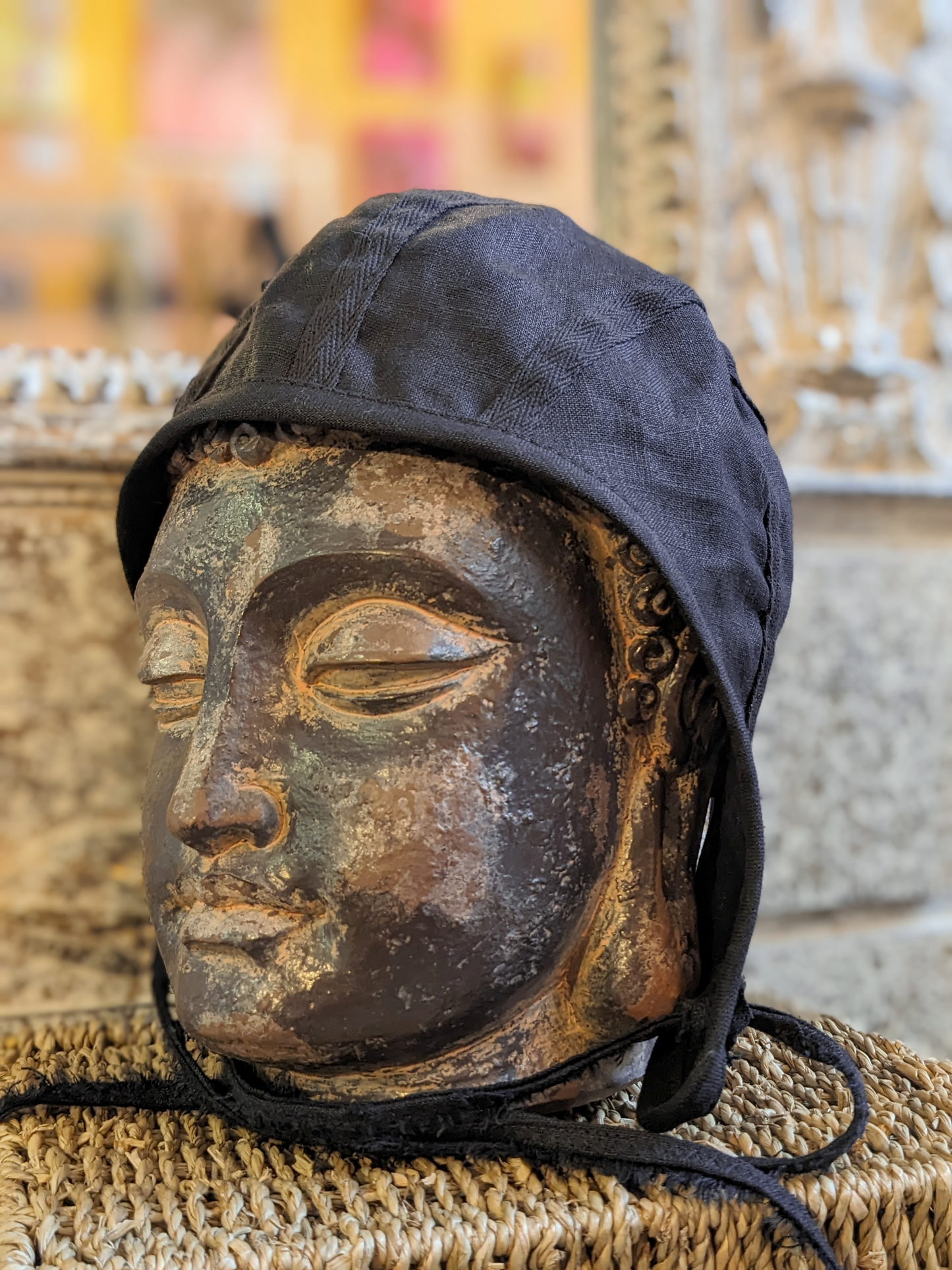 black linen gothbonnet