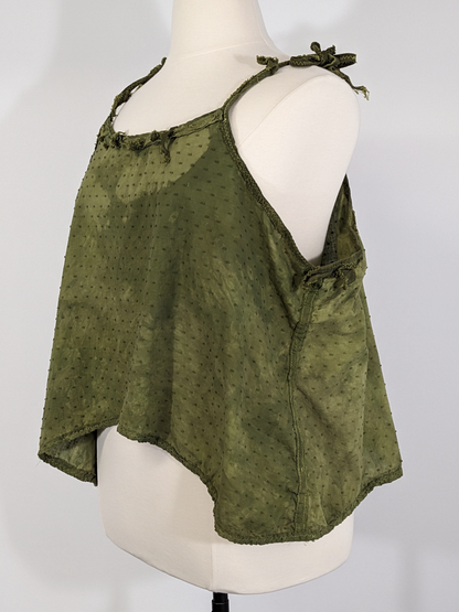 camo/cami/canned spinach slip-top