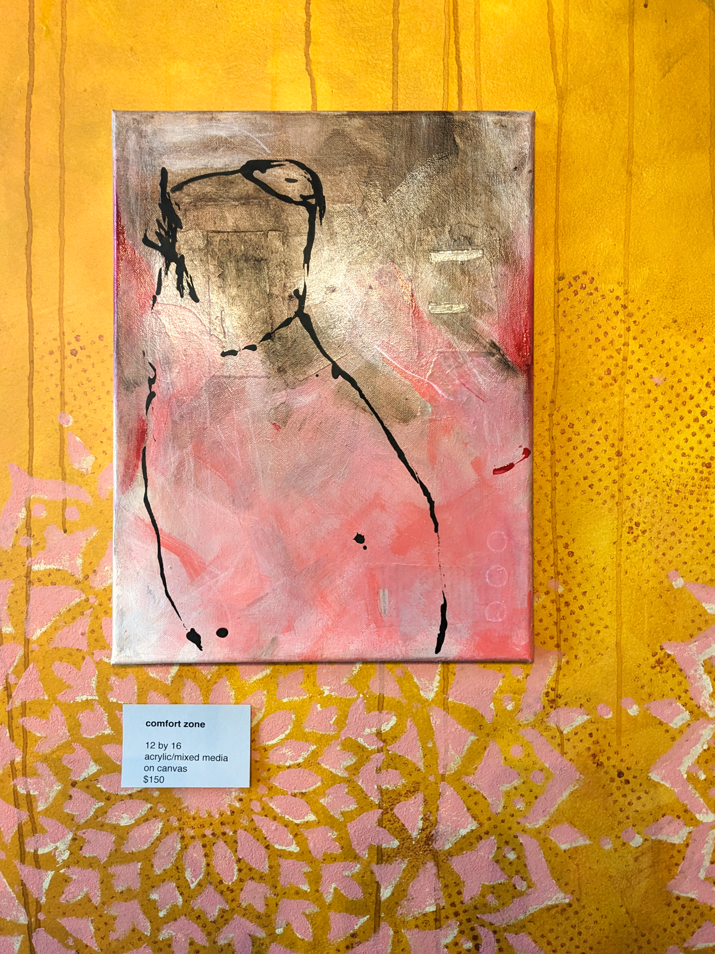 Comfort Zone, original helen carter painting, 12x16 acrylic/mixed media