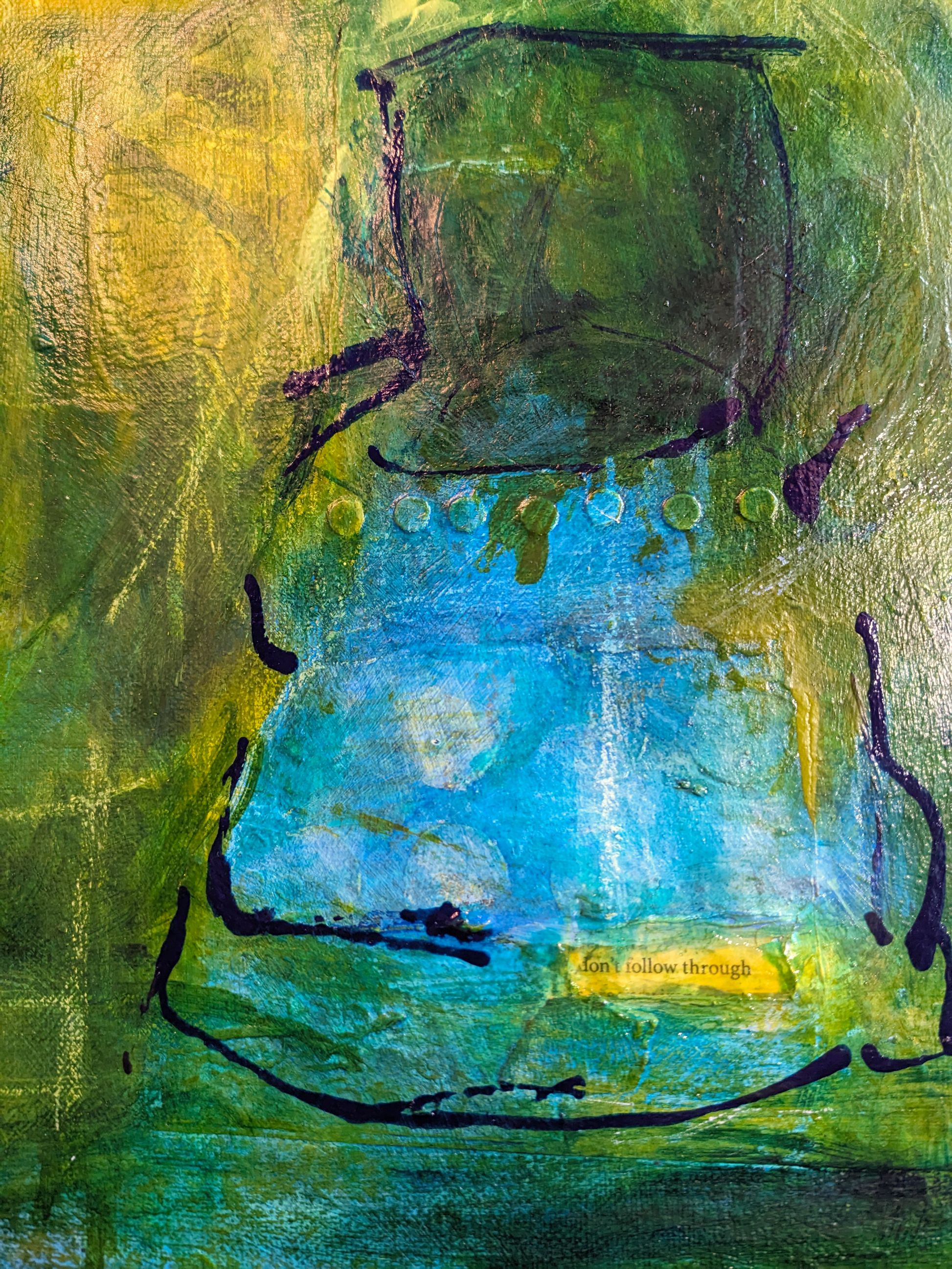 don't follow through, original mixed media/acrylic painting by helen carter