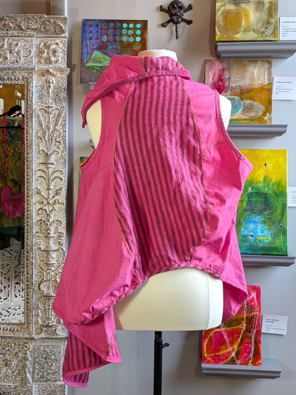 talk about, pop music - fuchsia sculpted asymmetric vest
