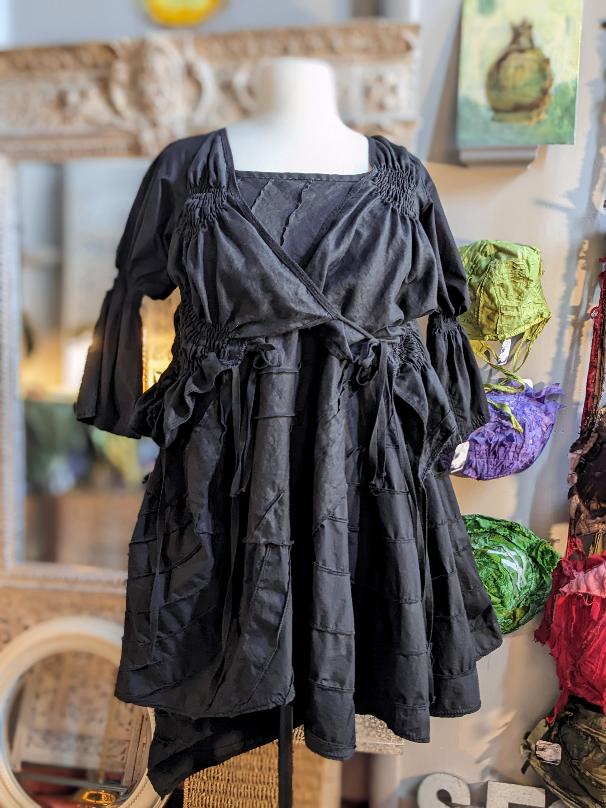 goth ballerina slip dress with wingofthebat cropped jacket