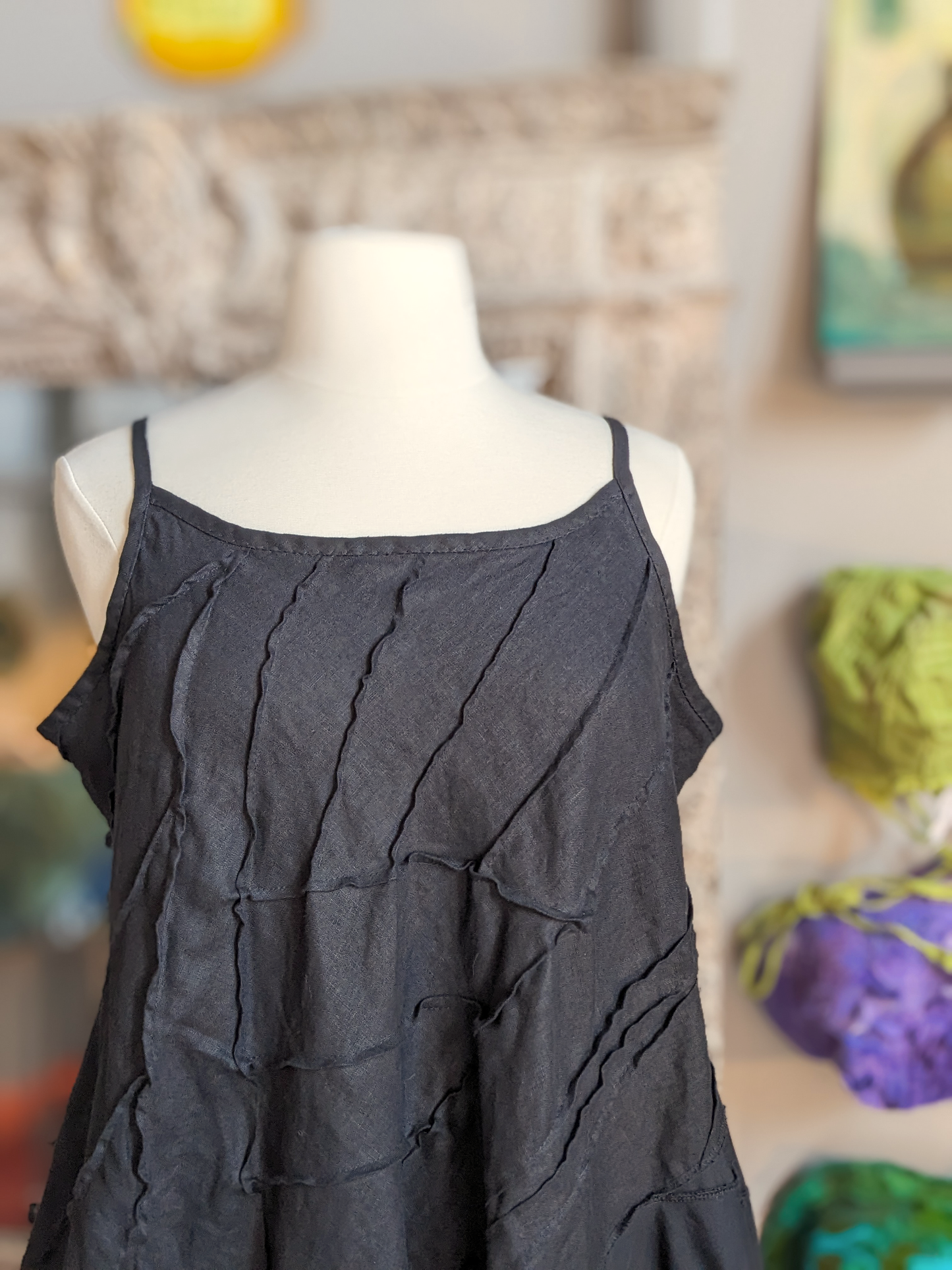 goth ballerina slip dress linen, plus sized, asymmetric