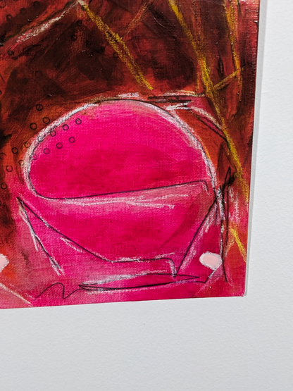detail Abstract painting with pink and brown colors on a white background by helen carter / secret lentil