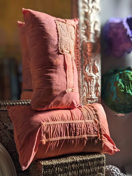 Deluxe Throw Pillows Wabi-Sabi Hand Made Dyed Stitched at Secret Lentil 