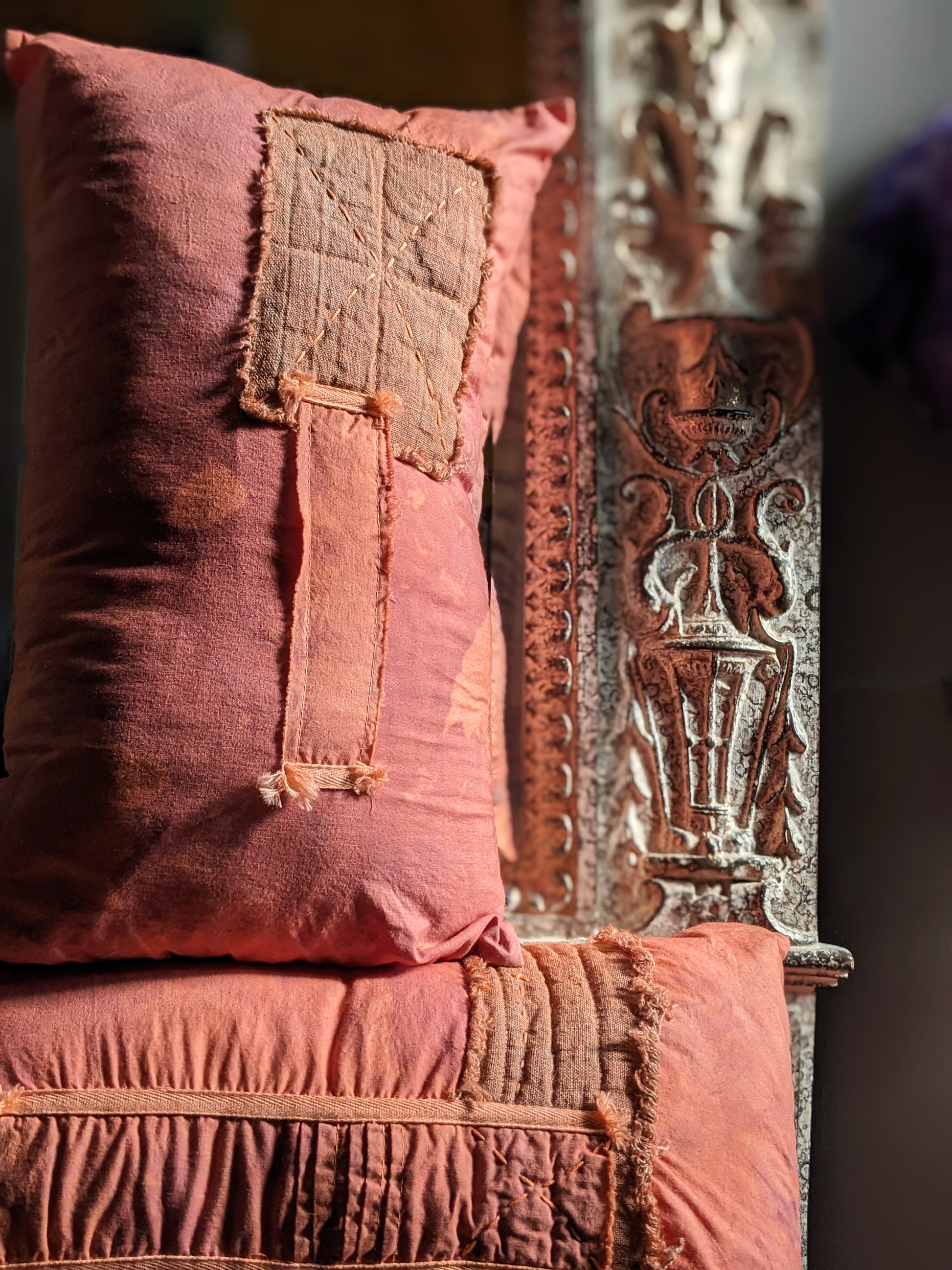 Deluxe Throw Pillows Wabi-Sabi Hand Made Dyed Stitched at Secret Lentil 