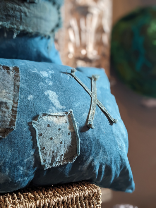 Deluxe Throw Pillows Wabi-Sabi Hand Made Dyed Stitched at Secret Lentil 