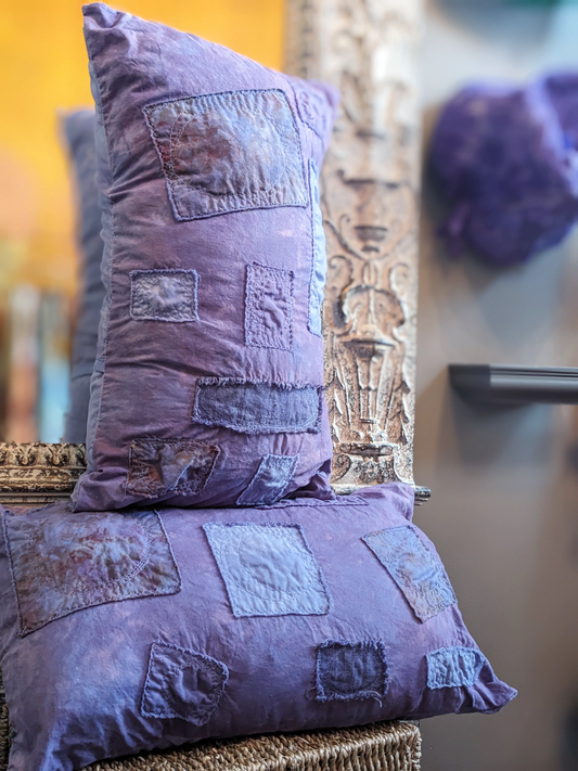 Deluxe Throw Pillows Wabi-Sabi Hand Made Dyed Stitched at Secret Lentil 
