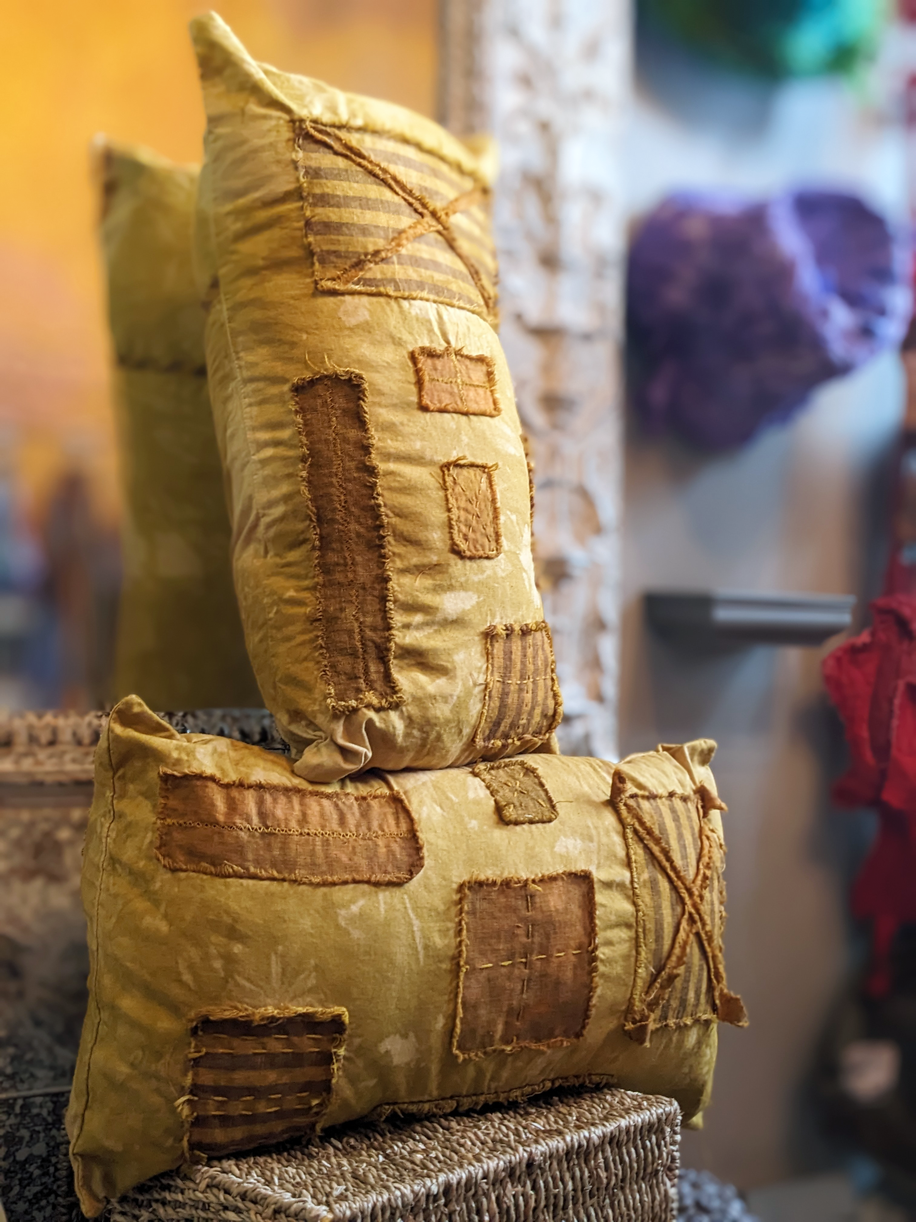 Deluxe Throw Pillows Wabi-Sabi Hand Made Dyed Stitched at Secret Lentil 