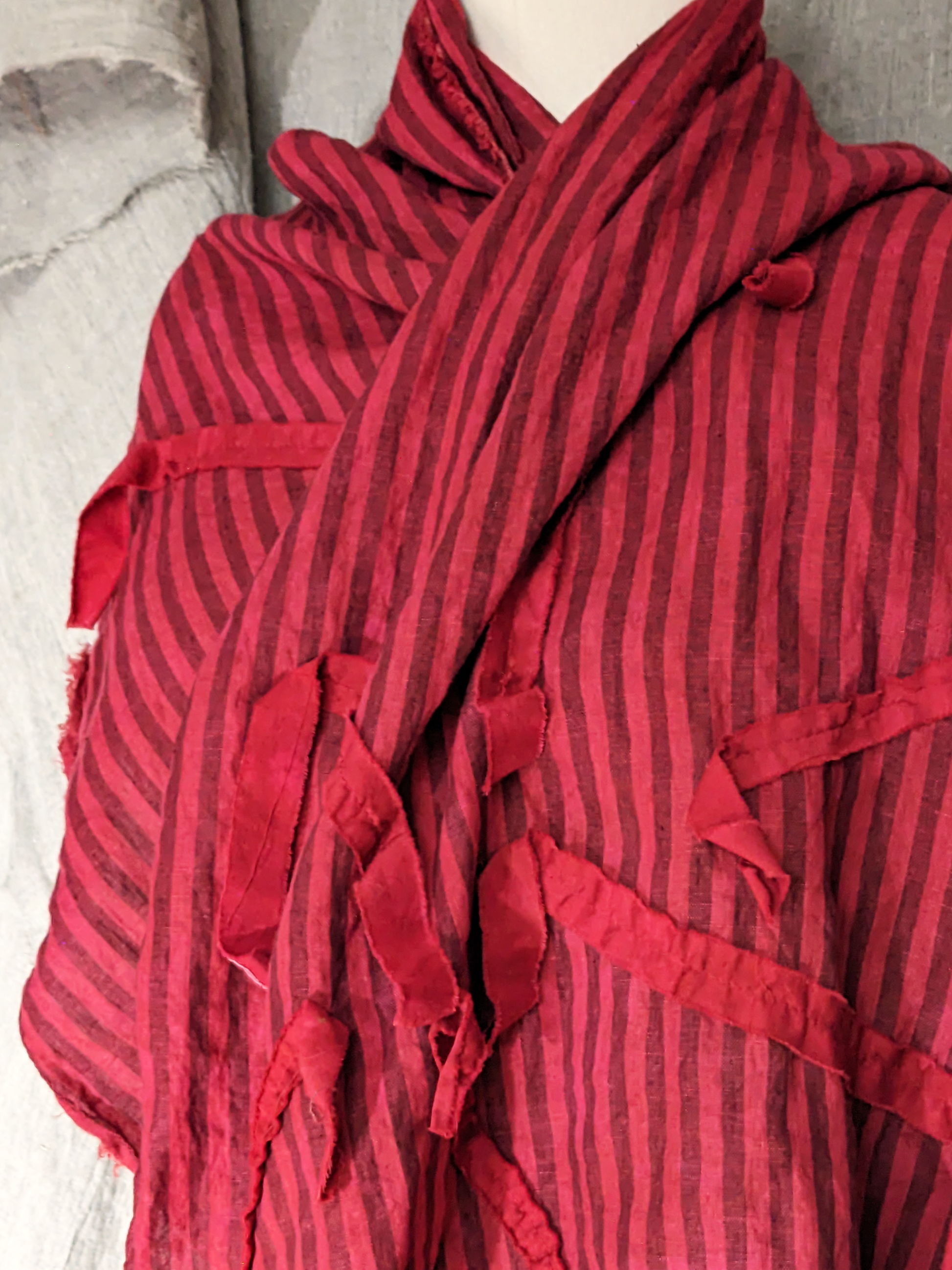 scrawl shawl in bold red from secret lentil