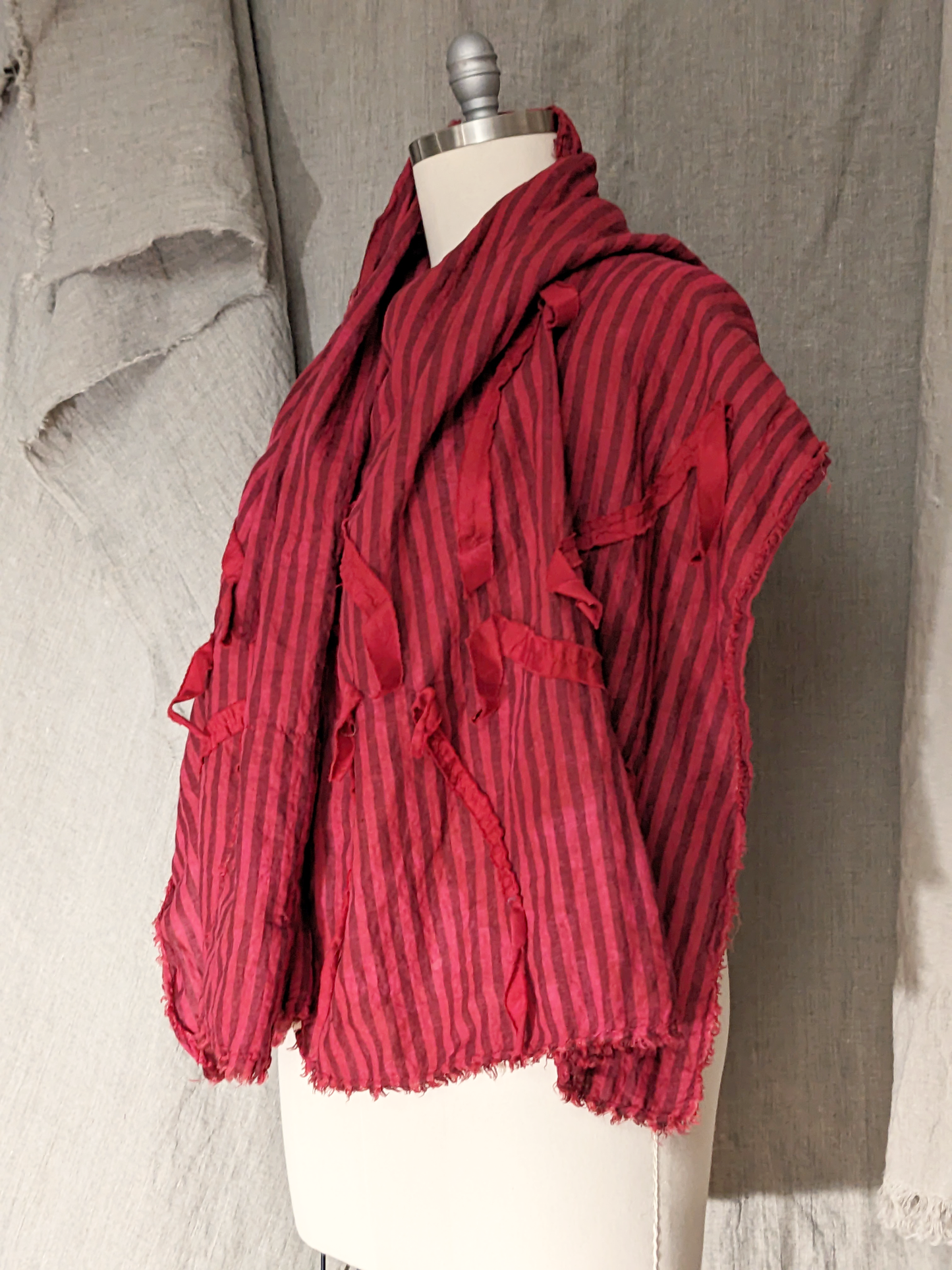 scrawl shawl in bold red from secret lentil
