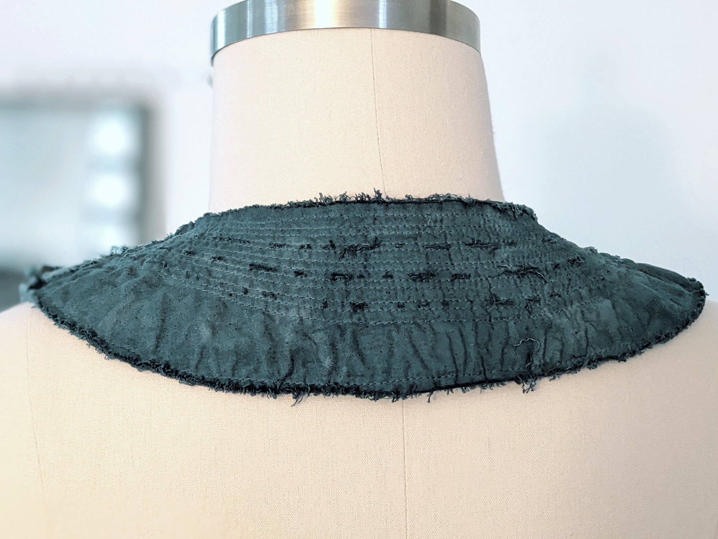 artifacted collar (detachable / attachable) in antique teal - secret lentil