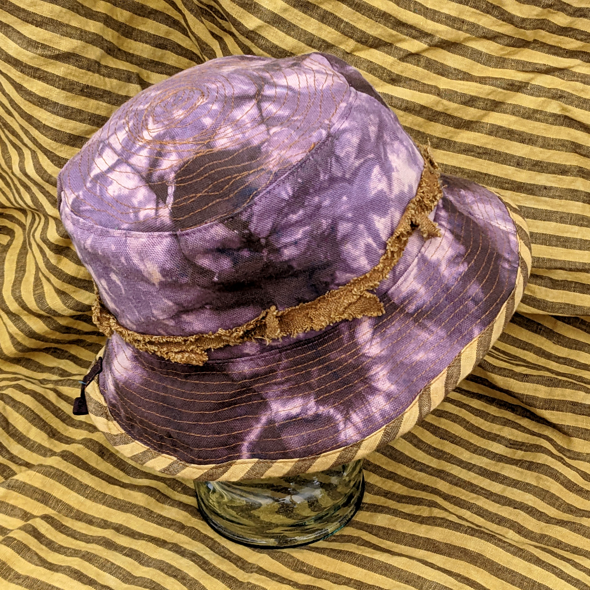 Secret Lentil - Plum + Mustard Bucket Hat, canvas